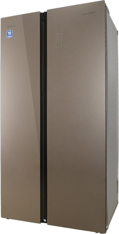 Lloyd 587 L Frost Free Side by Side Refrigerator - Graphite Glass, GLSF590DGGT1LB