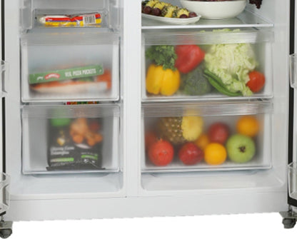 Lloyd 587 L Frost Free Side by Side Refrigerator - Graphite Glass, GLSF590DGGT1LB