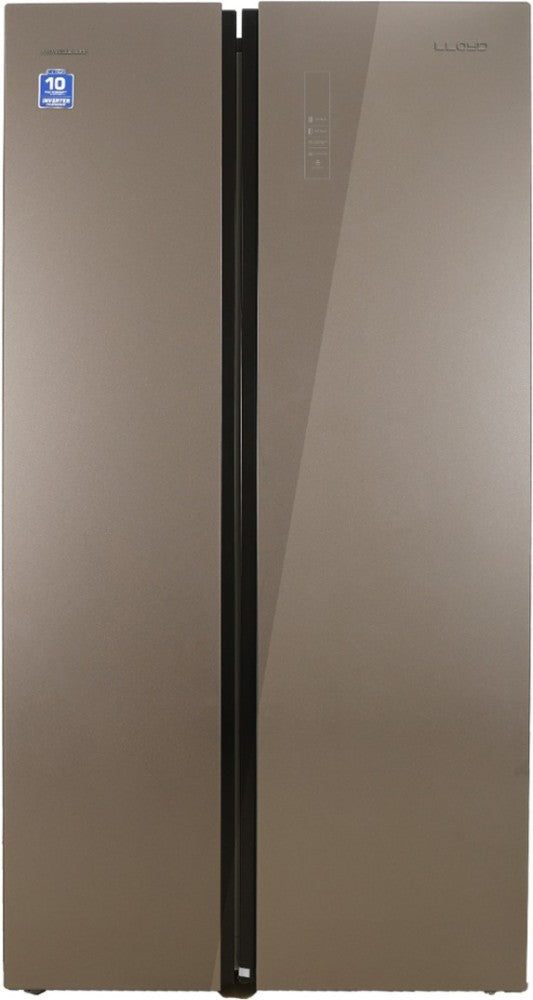 Lloyd 587 L Frost Free Side by Side Refrigerator - Graphite Glass, GLSF590DGGT1LB