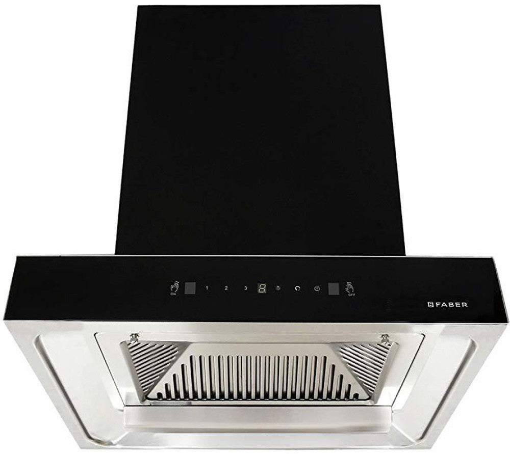 Faber Jupiter HC SC BK 60 cm, Baffle Filter, Touch & Gesture Control, 1350 m�/hr  Auto Clean Wall Mounted Chimney - Black 1350 CMH