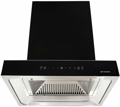 Faber Jupiter HC SC BK 60 cm, Baffle Filter, Touch & Gesture Control, 1350 m�/hr  Auto Clean Wall Mounted Chimney - Black 1350 CMH