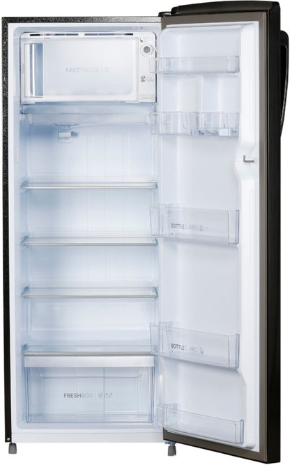 Haier 242 L Direct Cool Single Door 3 Star Refrigerator - Black Brushline, HED-24TKS