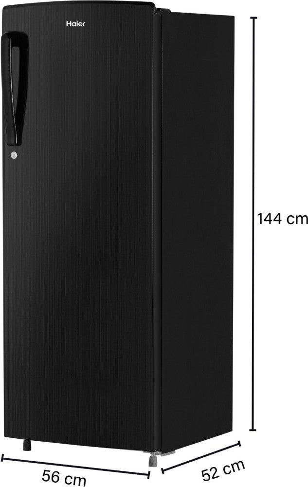 Haier 242 L Direct Cool Single Door 3 Star Refrigerator - Black Brushline, HED-24TKS