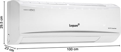 LIVPURE 1.5 टन 3 स्टार स्प्लिट इन्वर्टर स्मार्ट एसी वाई-फाई कनेक्ट के साथ - सफेद - HKS-IN18K3S19A, कॉपर कंडेनसर