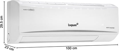 LIVPURE 1.5 टन 5 स्टार स्प्लिट इन्वर्टर स्मार्ट एसी वाई-फाई कनेक्ट के साथ - सफेद - HKS-IN18K5S19A, कॉपर कंडेंसर