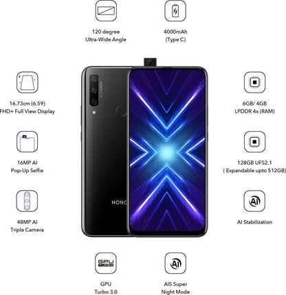 Honor 9X (Midnight Black, 128 GB) - 6 GB RAM