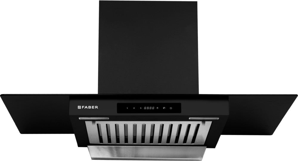 Faber Hood Mercury HC TC BK 90 Auto Clean Wall Mounted Chimney - BK Glass+Black powder coating 1200 CMH