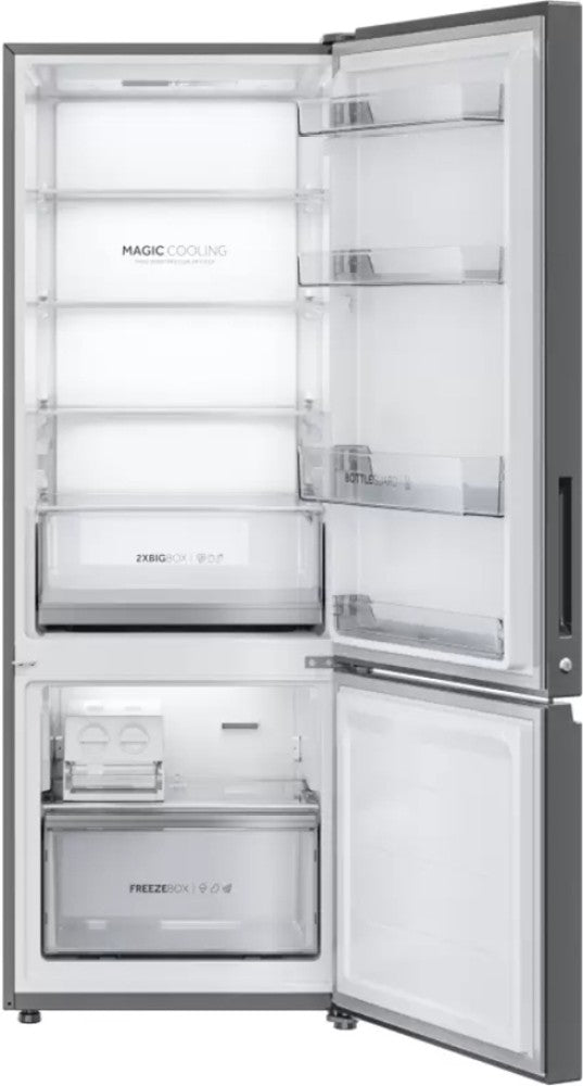 Haier 445 L Frost Free Double Door Bottom Mount 2 Star Refrigerator - Inox Steel, HRB-4952BIS-P