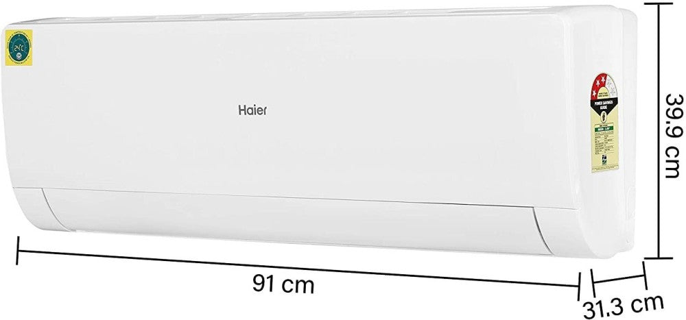 Haier 1.5 Ton 3 Star Split AC  - White - HS18T-NMW3B/NCS3B/HU18-3B, Copper Condenser