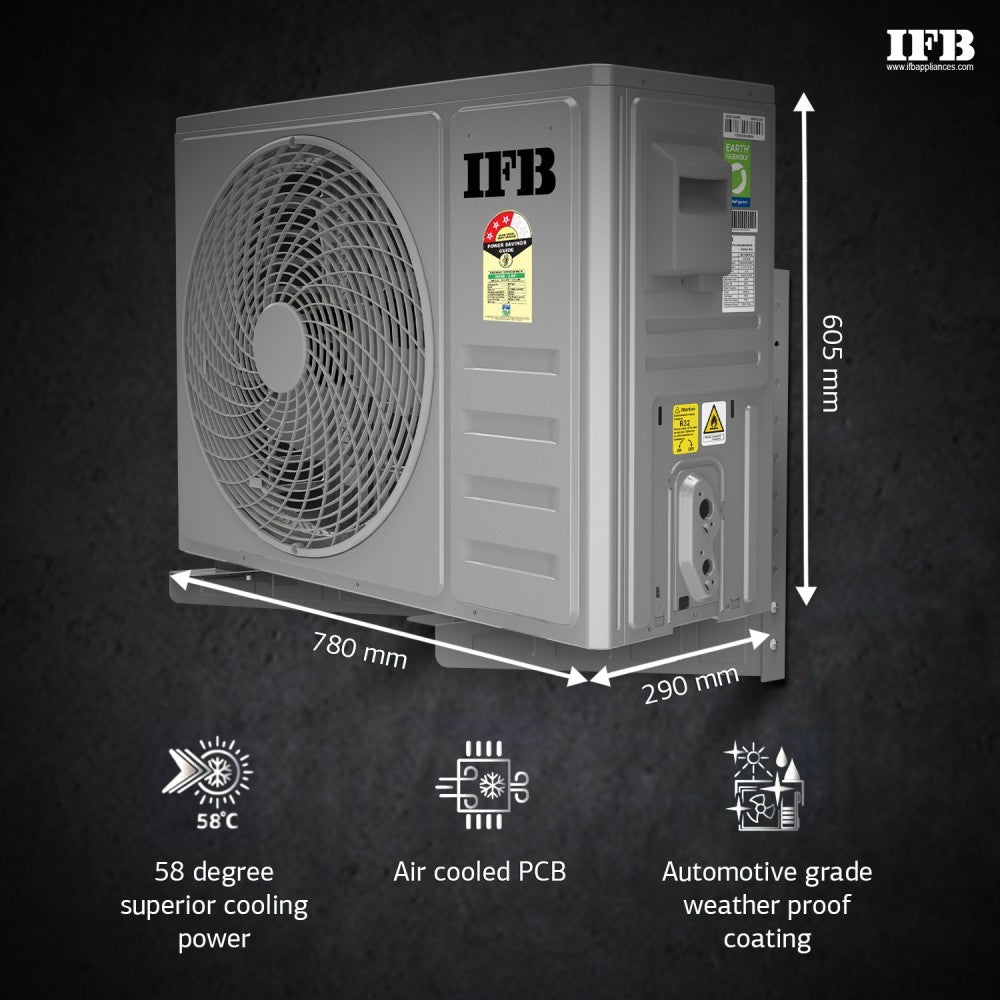 IFB 7 Stage Air Treatment 1.5 Ton 3 Star Split Inverter PM 0.3 Filter Gold Series AC  - White - IACI18GB3G3C1, Copper Condenser