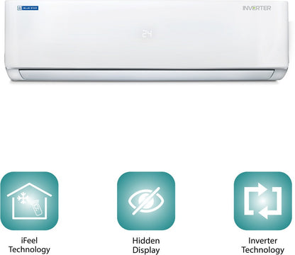 Blue Star 1.5 Ton 3 Star Split Inverter AC  - White - IC318MATU, Copper Condenser