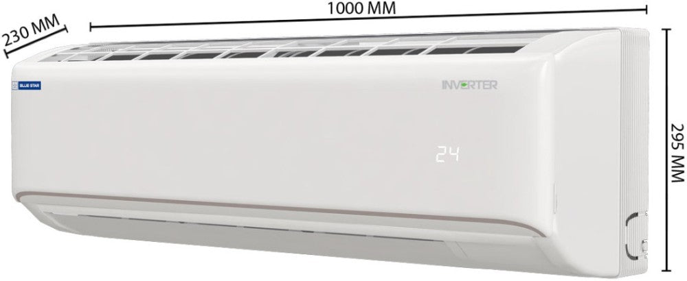 Blue Star 1.5 Ton 4 Star Split Inverter AC  - White - IC418FBTU, Copper Condenser