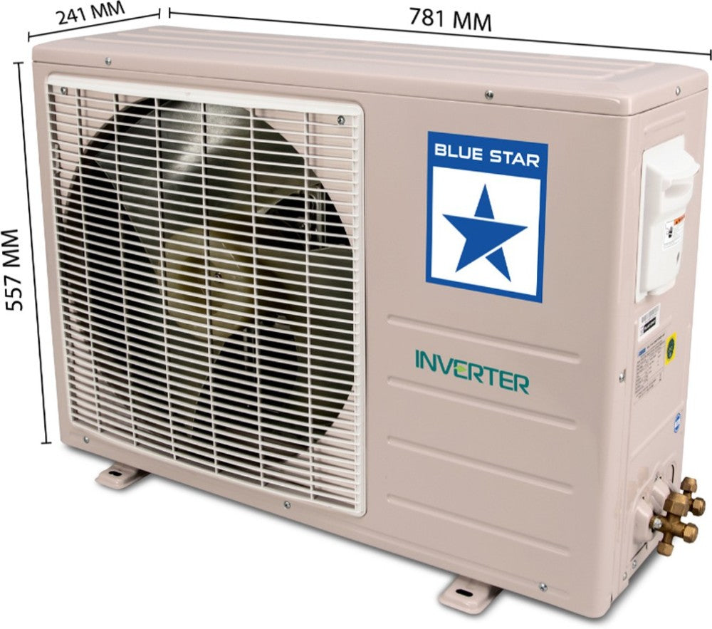 Blue Star 1.5 Ton 4 Star Split Inverter AC  - White - IC418FBTU, Copper Condenser