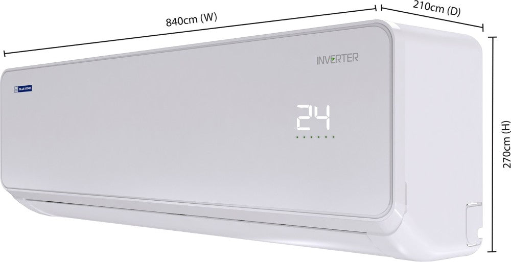 Blue Star 1.5 Ton 3 Star Split Inverter AC  - White - IC318EBTU, Copper Condenser