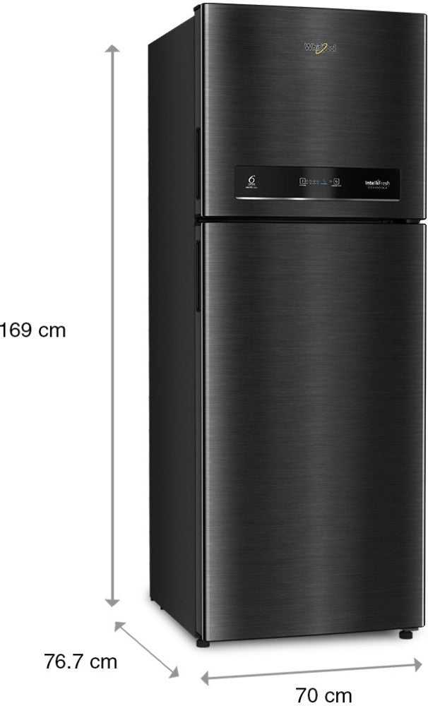 Whirlpool 411 L Frost Free Double Door 2 Star Convertible Refrigerator - Steel Onyx, IF INV CNV 455 Steel Onyx (2S)-Z