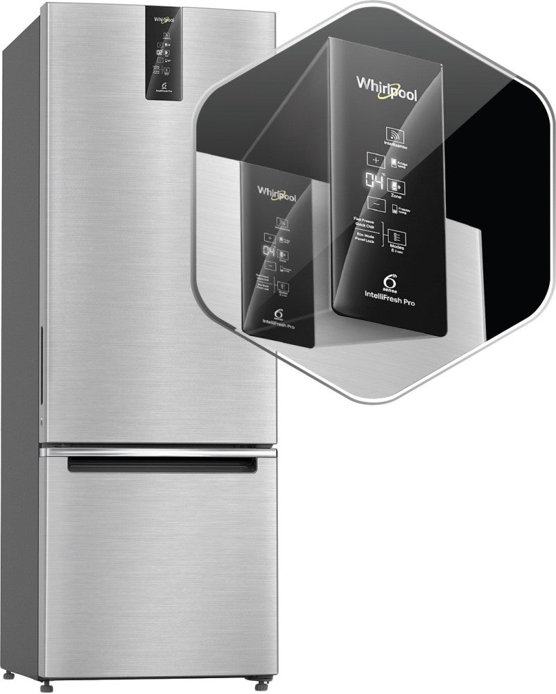 Whirlpool 325 L Frost Free Double Door 2 Star Refrigerator - Omega Steel, IFPRO BM INV 340 ELT+ OMEGA STEEL (2S)-N