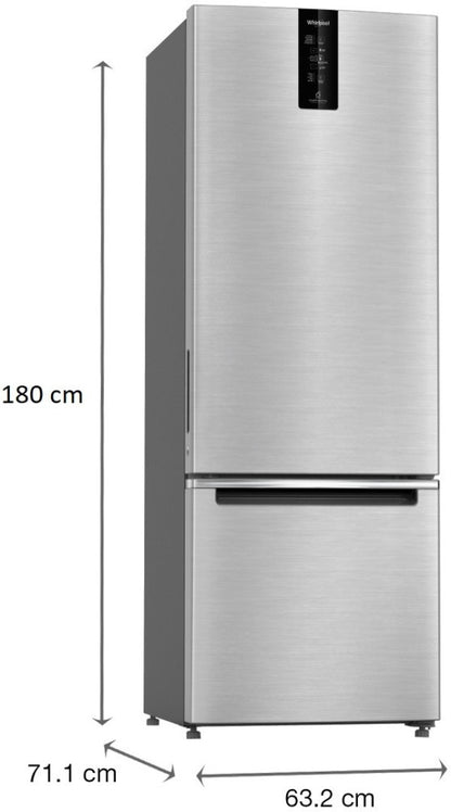 Whirlpool 355 L Frost Free Double Door 3 Star Convertible Refrigerator - Omega Steel, IFPRO BM INV CNV 370 OMEGA STEEL (3S)-N