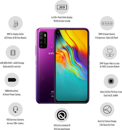 Infinix Hot 9 (Violet, 64 GB) - 4 GB RAM