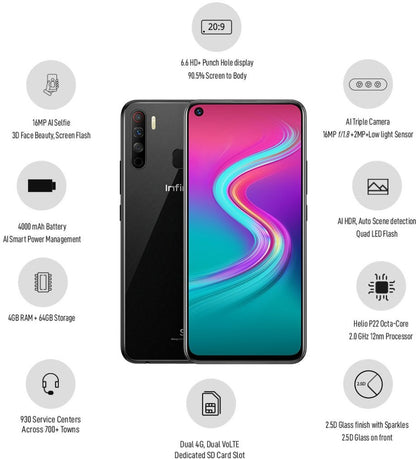 Infinix S5 Lite (Midnight Black, 64 GB) - 4 GB RAM