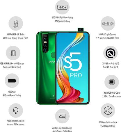 Infinix S5 Pro (Forest Green, 64 GB) - 4 GB RAM