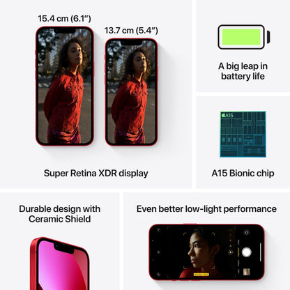 एप्पल आईफोन 13 ((उत्पाद)लाल, 256 जीबी)