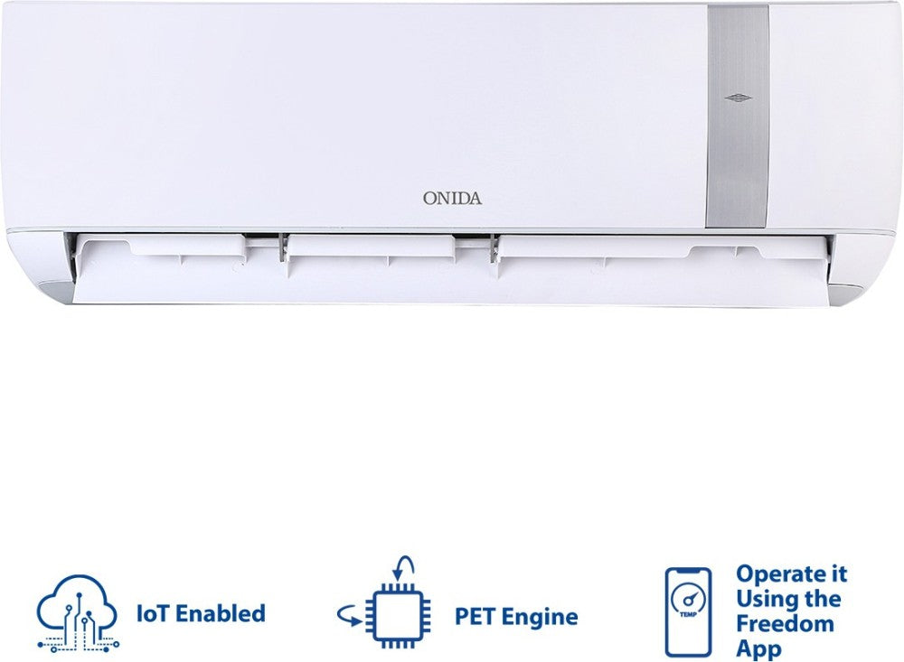 ONIDA 1.5 Ton 3 Star Split Inverter Smart AC with Wi-fi Connect  - Silver, White - IR183GNO, Copper Condenser