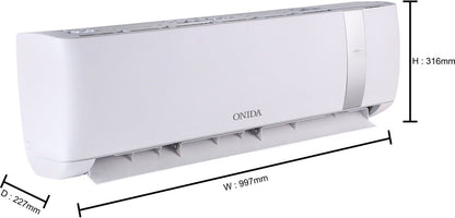 ONIDA 1.5 Ton 3 Star Split Inverter Smart AC with Wi-fi Connect  - Silver, White - IR183GNO, Copper Condenser