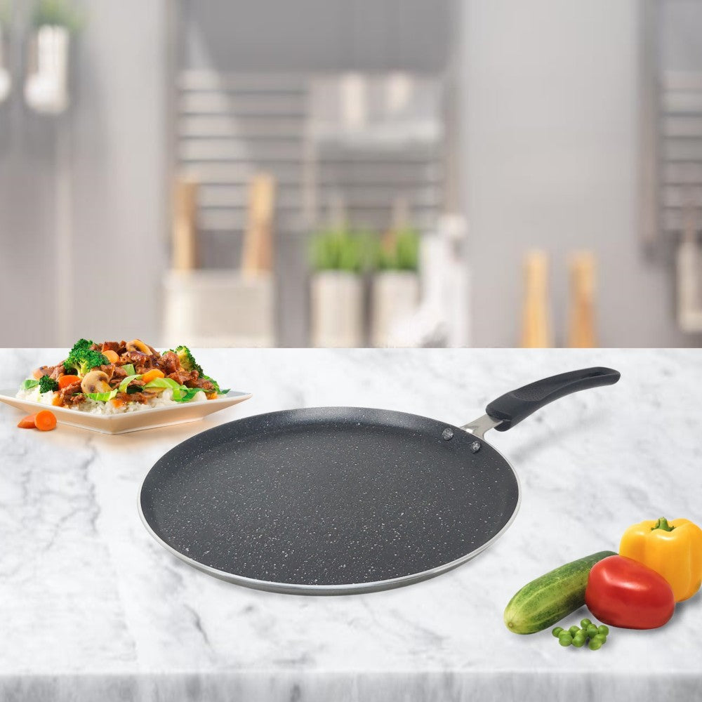 Kreme Nonstick Granite Non-Induction Flat Dosa Tawa 28 cm diameter - Aluminium, Non-stick