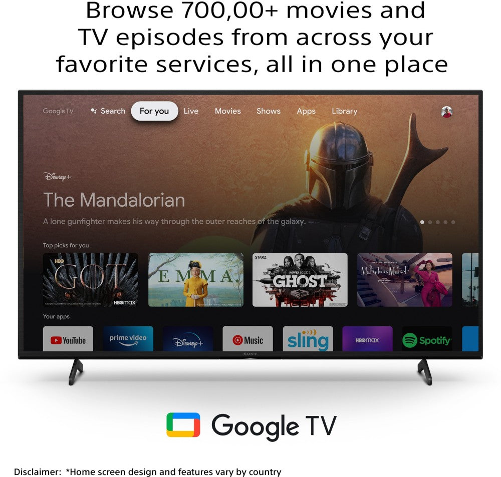 Sony Bravia 108 cm (43 इंच) Ultra HD (4K) LED स्मार्ट Google TV Google TV के साथ - KD-43X75K