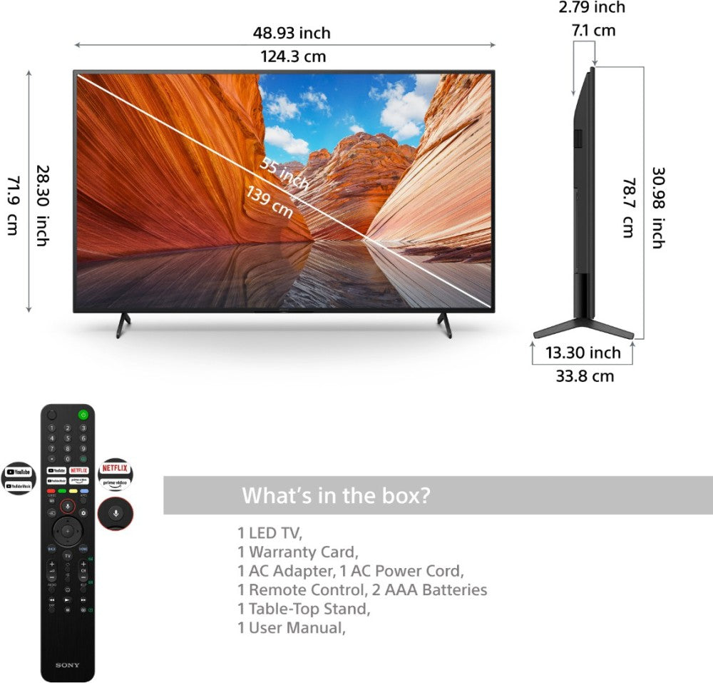 SONY Bravia 138.8 cm (55 inch) Ultra HD (4K) LED Smart Google TV - KD-55X80J