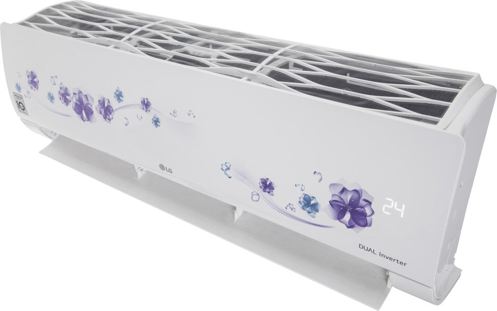 LG 1.5 Ton 3 Star Split Dual Inverter AC  - Floral White - KS-Q18FNXD1, Copper Condenser