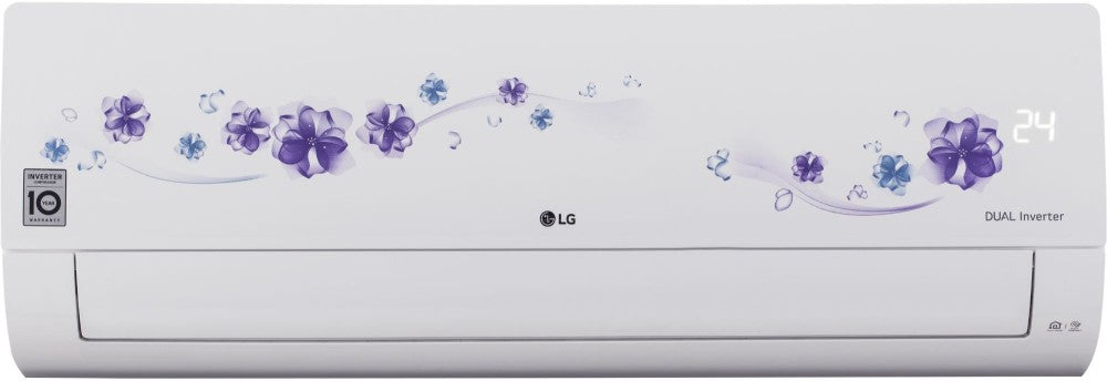 LG 1.5 Ton 3 Star Split Dual Inverter AC  - Floral White - KS-Q18FNXD1, Copper Condenser