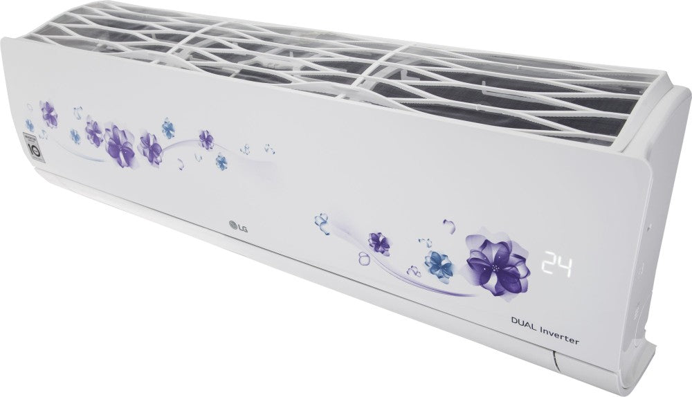 LG 1.5 Ton 3 Star Split Dual Inverter AC  - Floral White - KS-Q18FNXD1, Copper Condenser