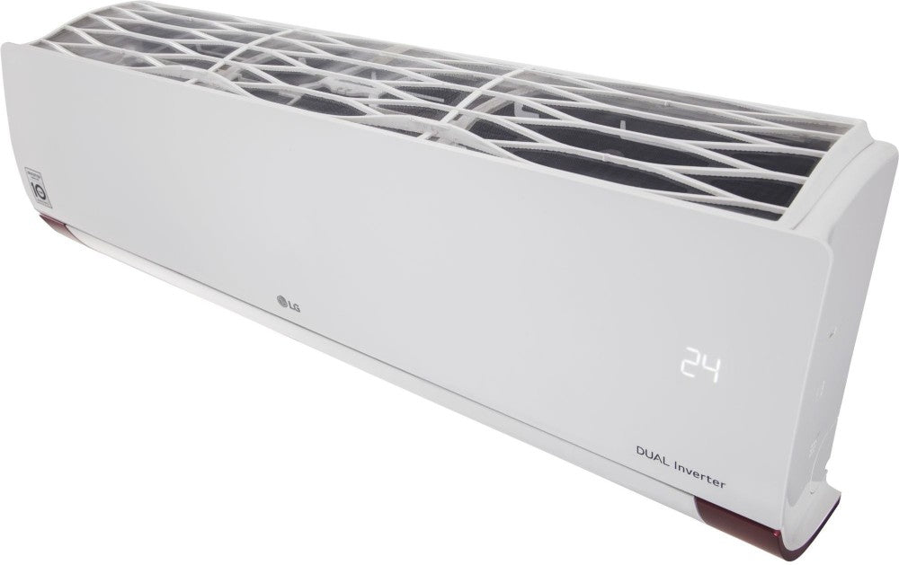 LG 1.5 Ton 3 Star Split Dual Inverter AC  - White, Maroon - KS-Q18WNXD, Copper Condenser