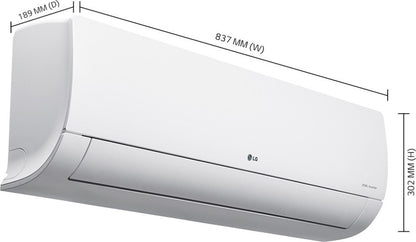 LG 1 Ton 3 Star Split Dual Inverter AC  - White - KS-Q12YNXA, Copper Condenser