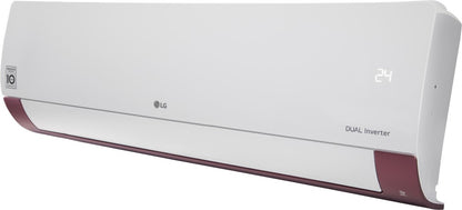 LG 1.5 Ton 5 Star Split Dual Inverter AC  - White, Maroon - KS-Q18WNZD, Copper Condenser