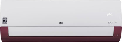 LG 1.5 Ton 5 Star Split Dual Inverter AC  - White, Maroon - KS-Q18WNZD, Copper Condenser