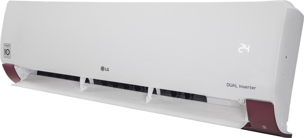 LG 1.5 Ton 5 Star Split Dual Inverter AC  - White, Maroon - KS-Q18WNZD, Copper Condenser