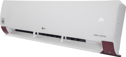 LG 1.5 Ton 5 Star Split Dual Inverter AC  - White, Maroon - KS-Q18WNZD, Copper Condenser