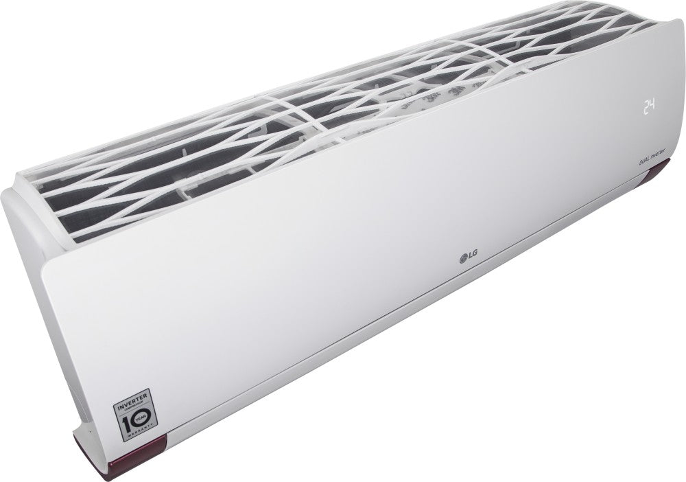 LG 1.5 Ton 5 Star Split Dual Inverter AC  - White, Maroon - KS-Q18WNZD, Copper Condenser