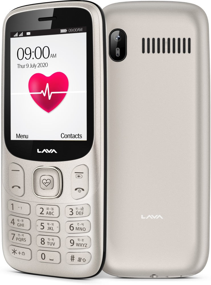 Lava Pulse Mobile Phone-With BP & Heart Rate Monitor - Gold