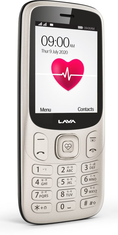 Lava Pulse Mobile Phone-With BP & Heart Rate Monitor - Gold