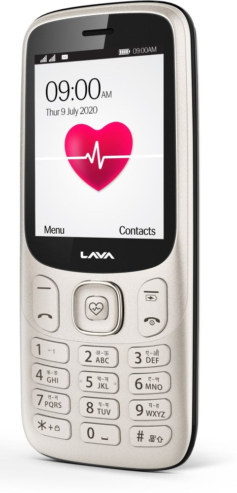 Lava Pulse Mobile Phone-With BP & Heart Rate Monitor - Gold