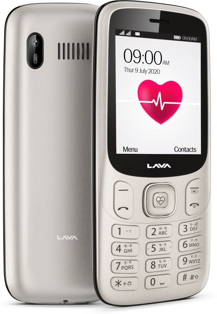 Lava Pulse Mobile Phone-With BP & Heart Rate Monitor - Gold