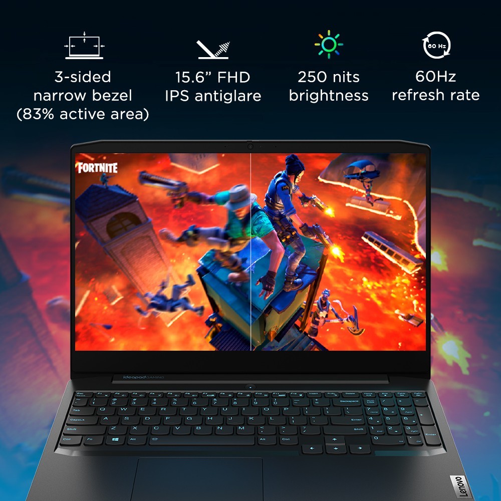 Lenovo IdeaPad गेमिंग 3 Ryzen 7 ऑक्टा कोर 4800H - (8GB/512GB SSD/Windows 10 Home/4GB ग्राफ़िक्स/NVIDIA GeForce GTX 1650/60 Hz) 15ARH05 गेमिंग लैपटॉप - 15.6 इंच, ओनिक्स ब्लैक, 2.2 kg, MS ऑफिस के साथ