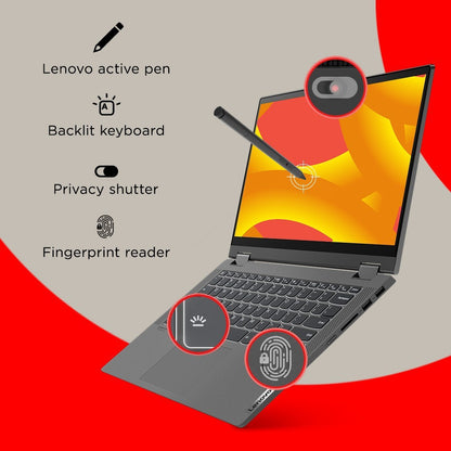 Lenovo IdeaPad Flex 5 Ryzen 5 हेक्सा कोर 5500U - (8GB/512GB SSD/Windows 10 Home) 14 ALC 05 2 इन 1 लैपटॉप - 14 इंच, ग्रेफाइट ग्रे, 1.5 किलोग्राम, MS Office के साथ