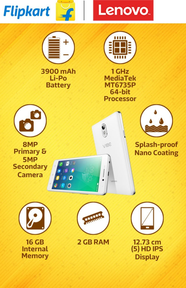 Lenovo VIBE P1m (White, 16 GB) - 2 GB RAM