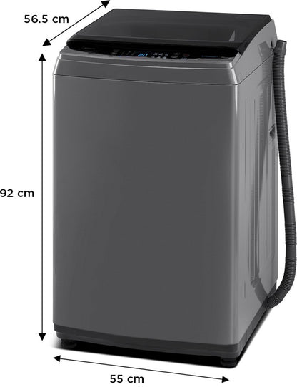 Midea 8 kg Spin Dry Dark Full Metal Body, Soft Closing Lid Fully Automatic Top Load Washing Machine Grey - MA200W80/G-IN