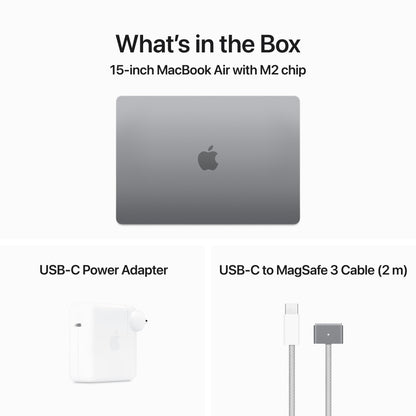 APPLE 2023 Macbook Air M2 - (8 GB/512 GB SSD/macOS Ventura) MQKQ3HN/A - 15.3 Inch, Space Grey, 1.51 Kg
