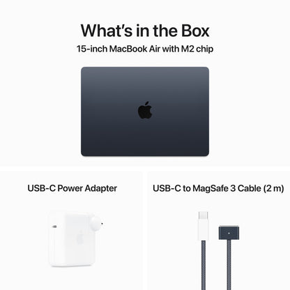 APPLE 2023 Macbook Air M2 - (8 GB/512 GB SSD/macOS Ventura) MQKX3HN/A - 15.3 Inch, Midnight, 1.51 Kg